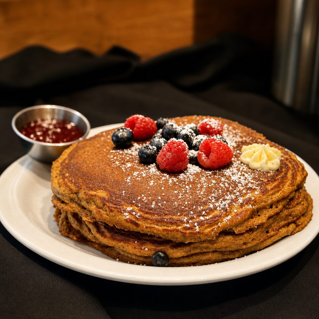 Three Multigrain Pancakes.