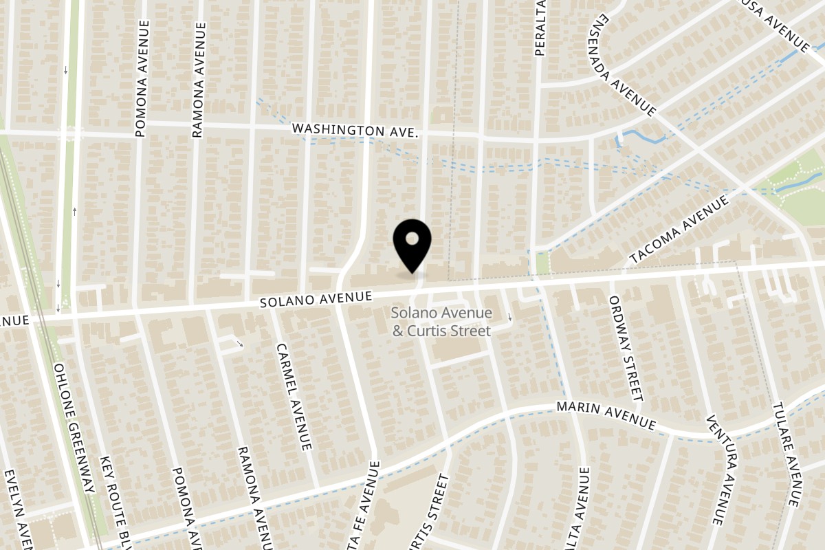 Map showing the location of Solano Junction I All Day Breakfast, Brunch I Bar on 1499 Solano Ave in Albany